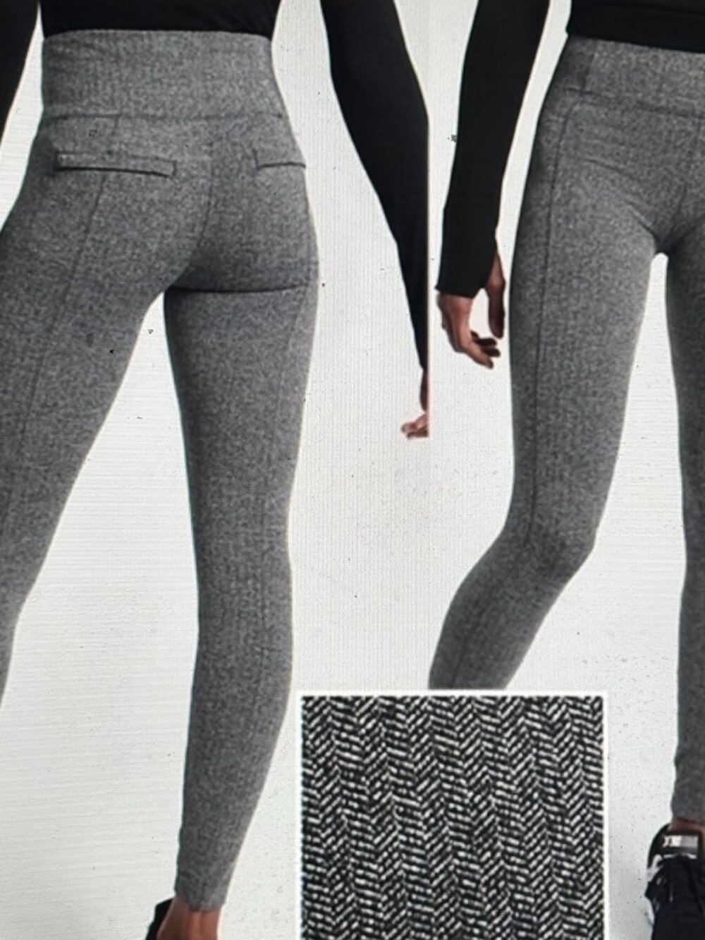 [New] Athleta (M) Delancey Tight Herringbone High Rise Zip Pocket Legging Pants - Picture 3 of 12